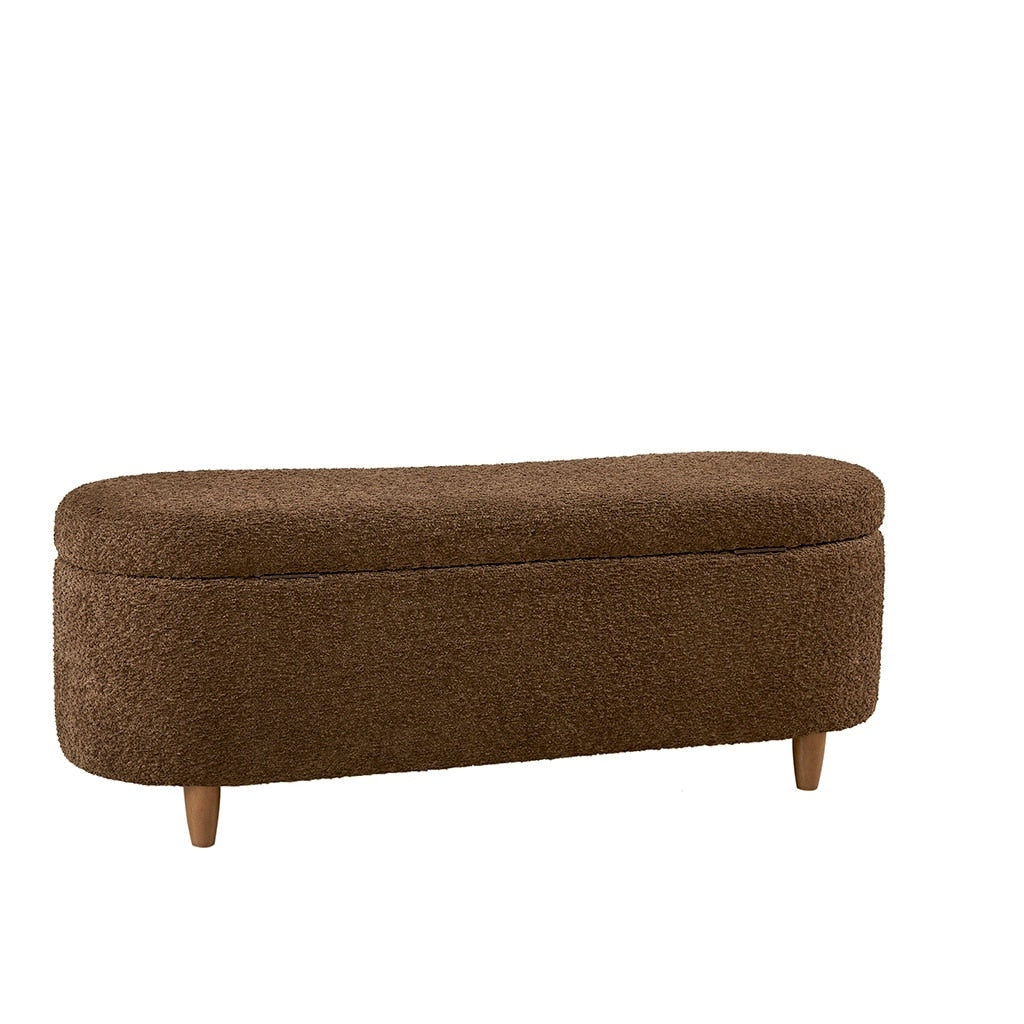 Panca contenitore curva in stile bouclé Bailey INK IVY