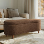 Panca contenitore curva in stile bouclé Bailey INK IVY