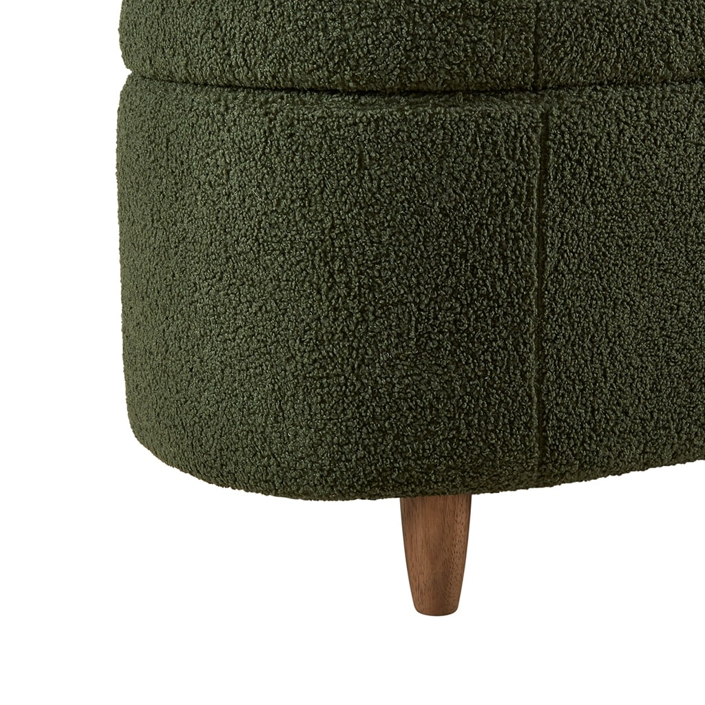 Panca contenitore curva in stile bouclé Bailey INK IVY