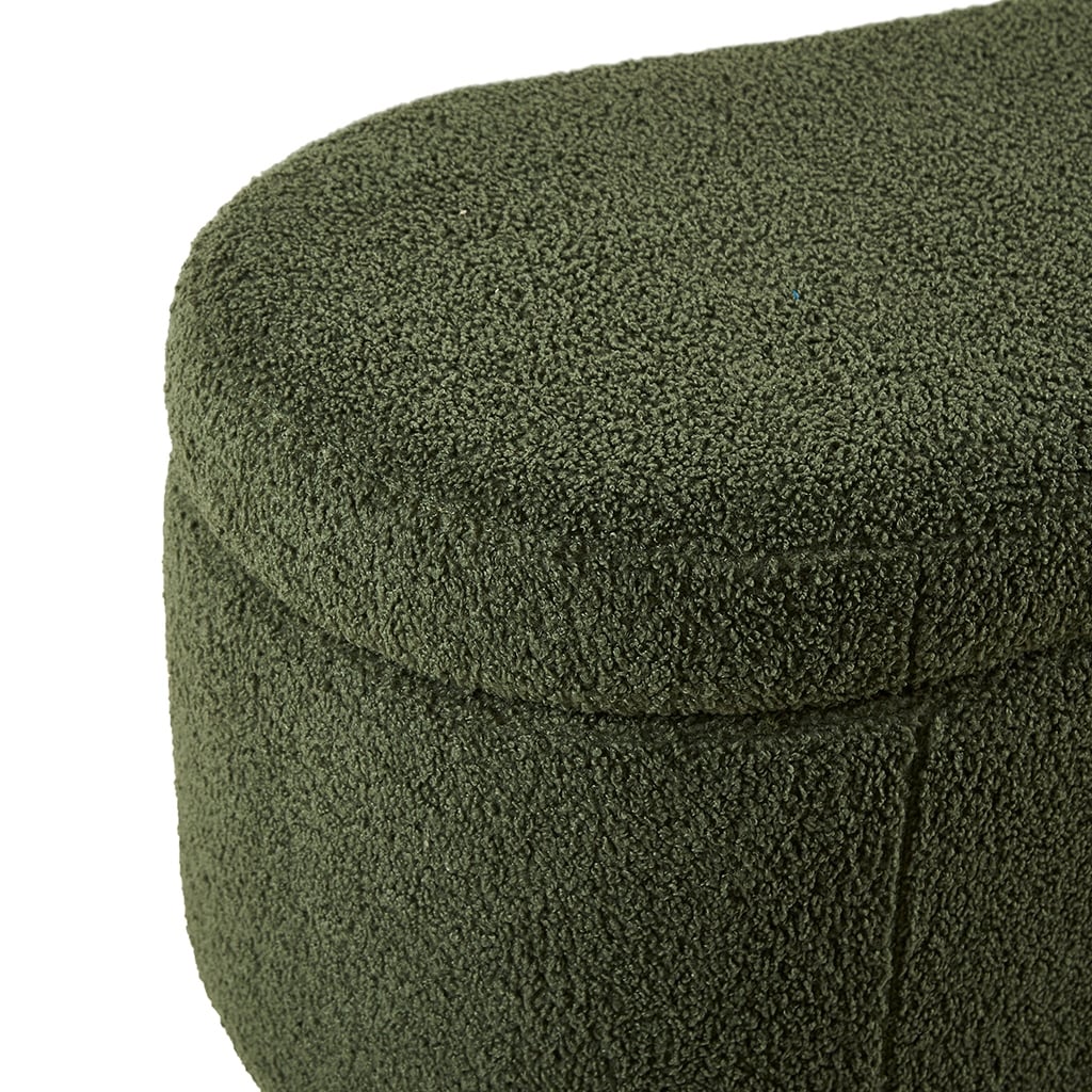 Panca contenitore curva in stile bouclé Bailey INK IVY
