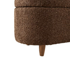 Panca contenitore curva in stile bouclé Bailey INK IVY