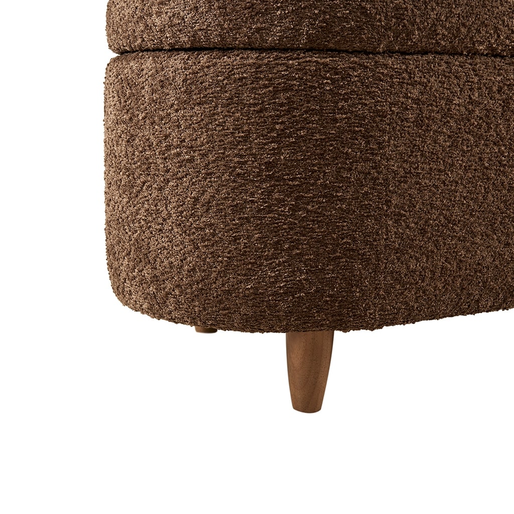 Panca contenitore curva in stile bouclé Bailey INK IVY