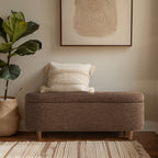 Panca contenitore curva in stile bouclé Bailey INK IVY