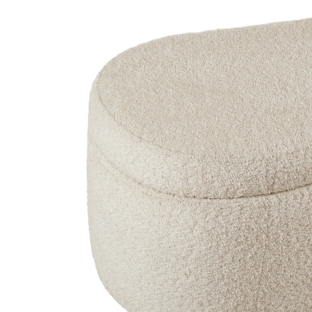Panca contenitore curva in stile bouclé Bailey INK IVY