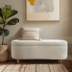 Panca contenitore curva in stile bouclé Bailey INK IVY