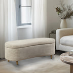 Panca contenitore curva in stile bouclé Bailey INK IVY