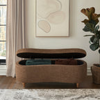 Panca contenitore curva in stile bouclé Bailey INK IVY
