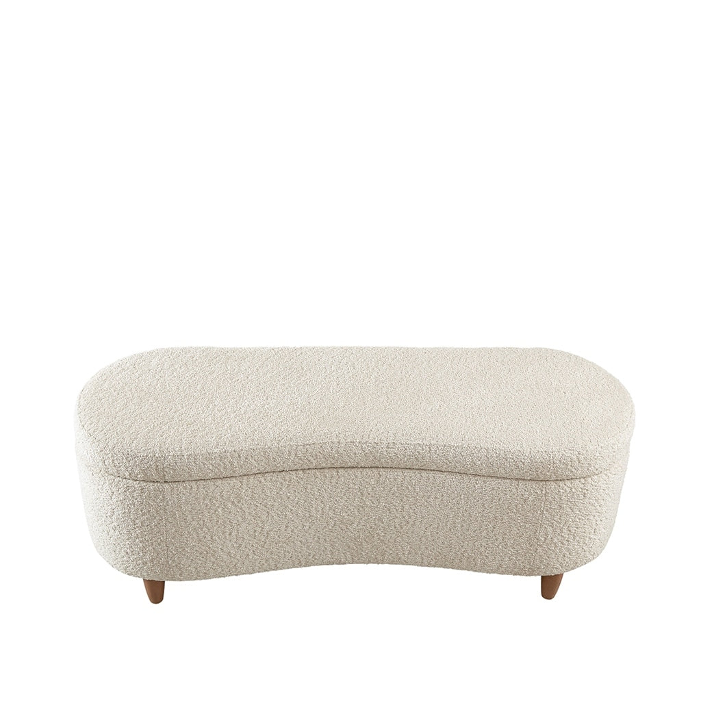 Panca contenitore curva in stile bouclé Bailey INK IVY