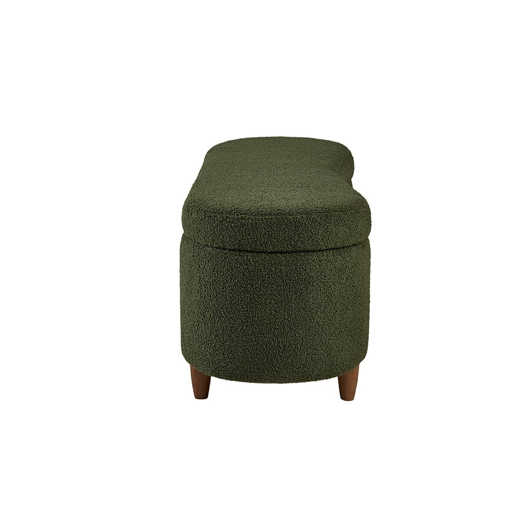 Panca contenitore curva in stile bouclé Bailey INK IVY