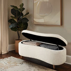 Panca contenitore curva in stile bouclé Bailey INK IVY
