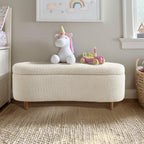 Panca contenitore curva in stile bouclé Bailey INK IVY