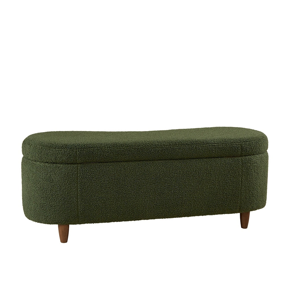 Panca contenitore curva in stile bouclé Bailey INK IVY