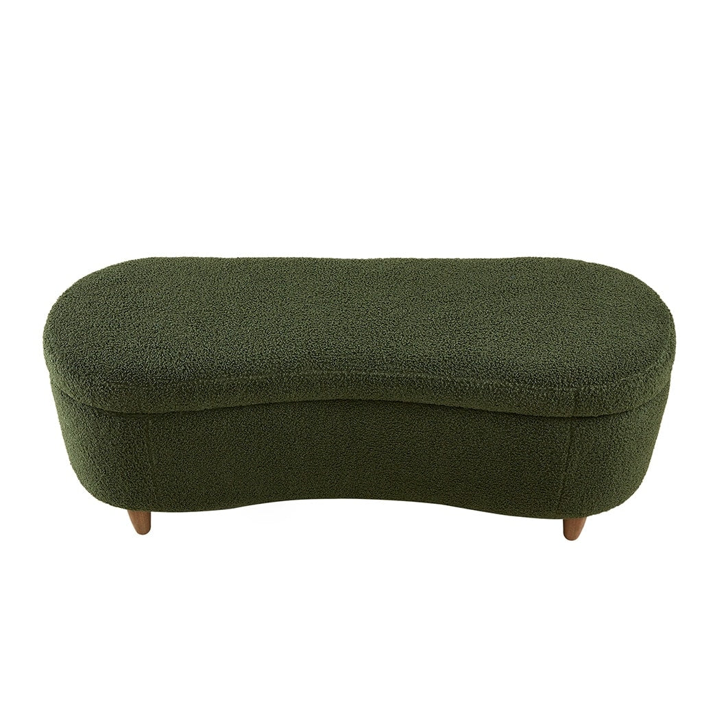 Panca contenitore curva in stile bouclé Bailey INK IVY