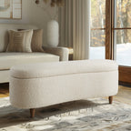 Panca contenitore curva in stile bouclé Bailey INK IVY