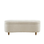 Panca contenitore curva in stile bouclé Bailey INK IVY