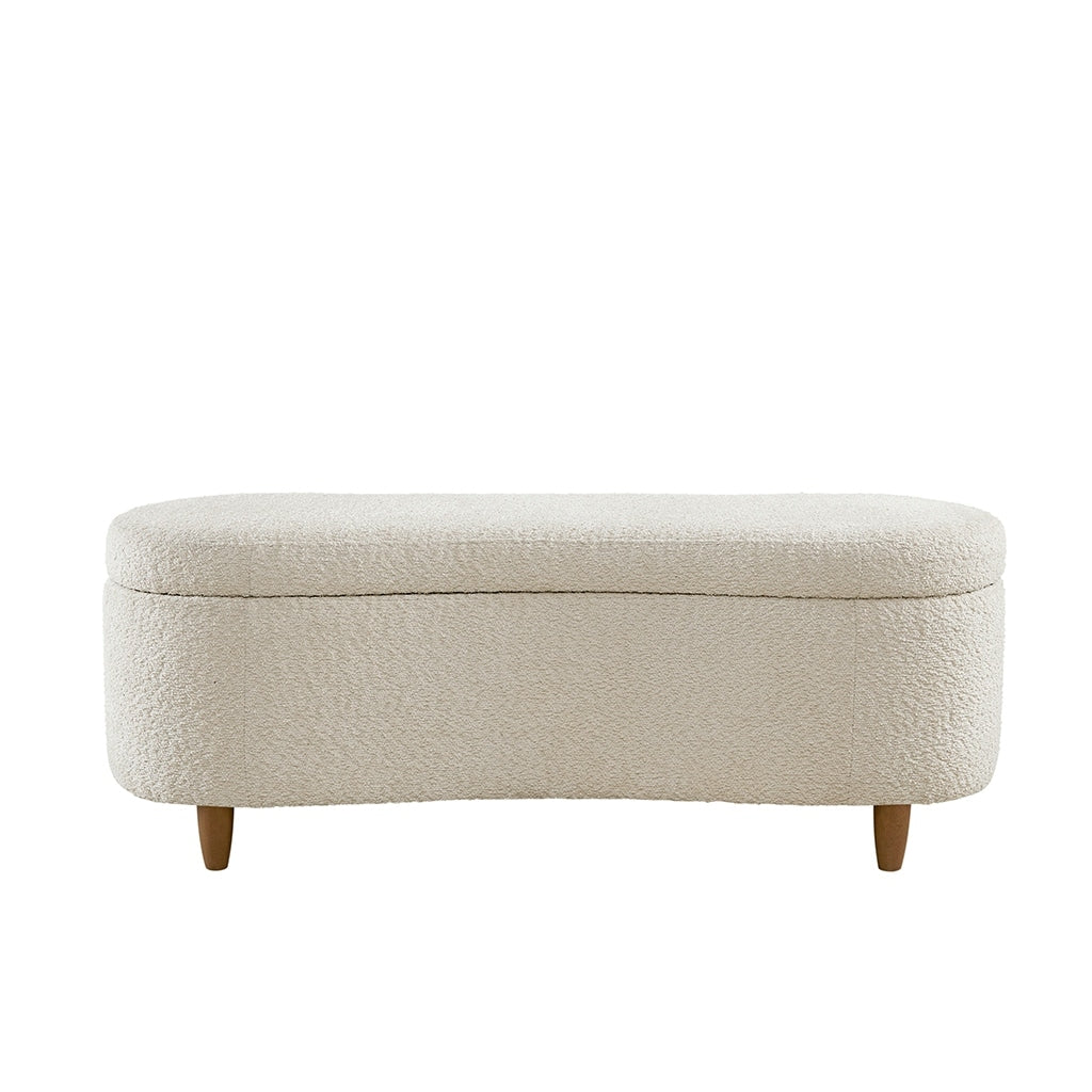 Panca contenitore curva in stile bouclé Bailey INK IVY