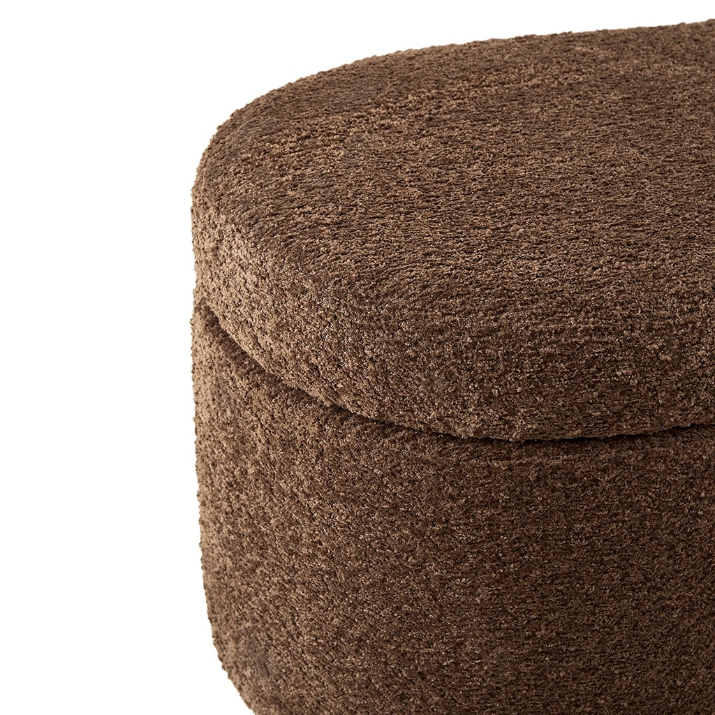 Panca contenitore curva in stile bouclé Bailey INK IVY