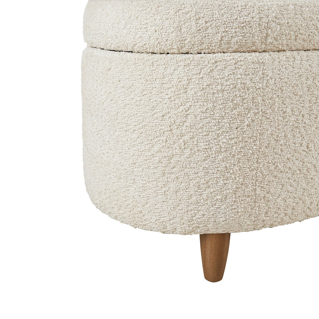 Panca contenitore curva in stile bouclé Bailey INK IVY