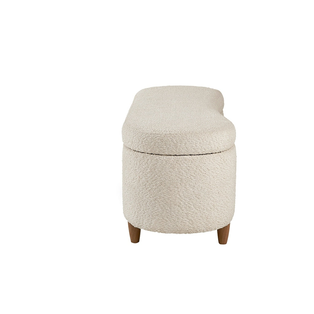 Panca contenitore curva in stile bouclé Bailey INK IVY