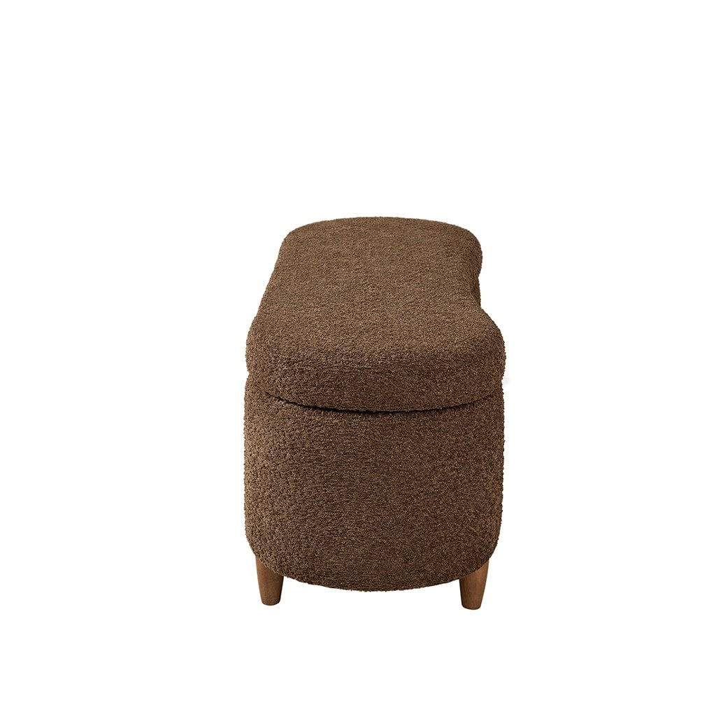 Panca contenitore curva in stile bouclé Bailey INK IVY