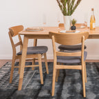Sedia da pranzo Abrielle in legno di caucciù imbottita in stile moderno di metà secolo (set di 2) di Christopher Knight Home