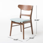 Sedia da pranzo Abrielle in legno di caucciù imbottita in stile moderno di metà secolo (set di 2) di Christopher Knight Home