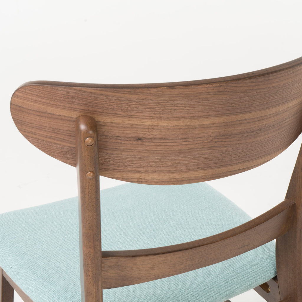 Sedia da pranzo Abrielle in legno di caucciù imbottita in stile moderno di metà secolo (set di 2) di Christopher Knight Home
