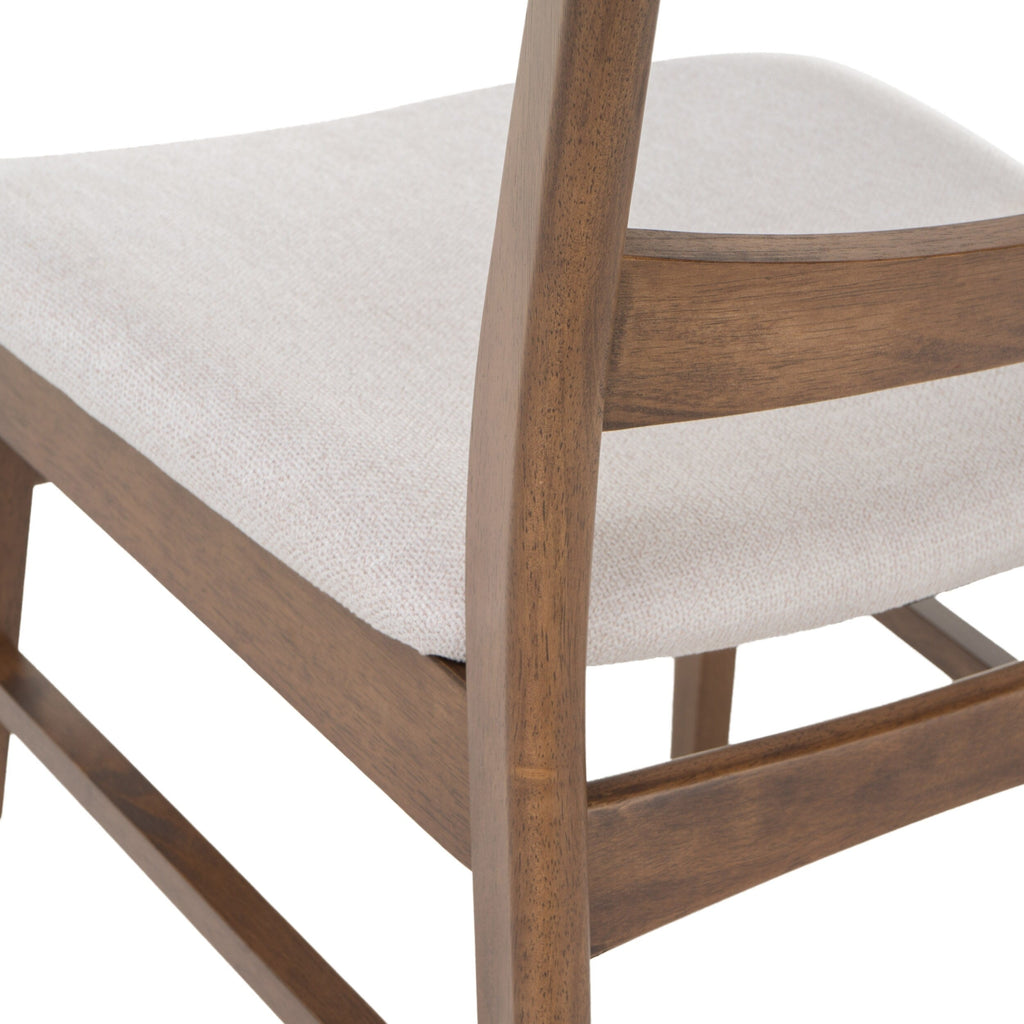 Sedia da pranzo Abrielle in legno di caucciù imbottita in stile moderno di metà secolo (set di 2) di Christopher Knight Home