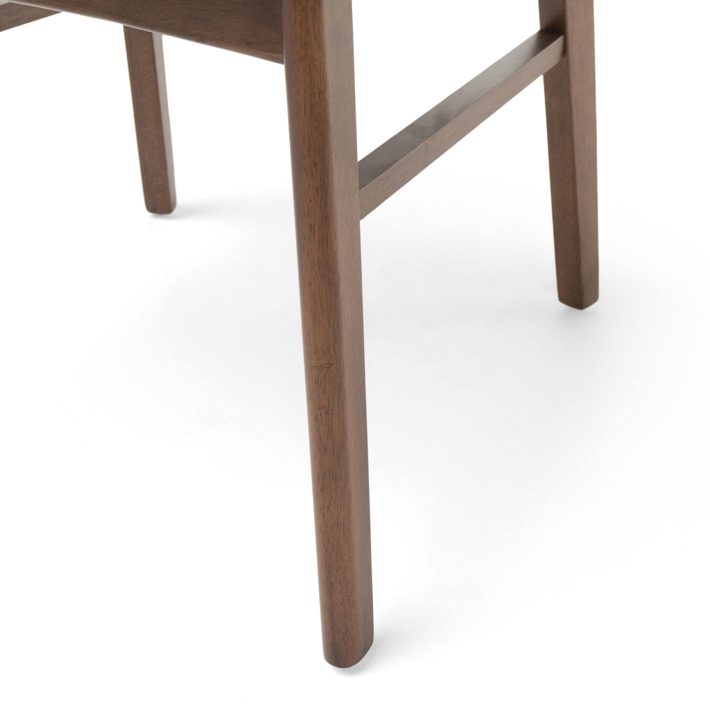 Sedia da pranzo Abrielle in legno di caucciù imbottita in stile moderno di metà secolo (set di 2) di Christopher Knight Home