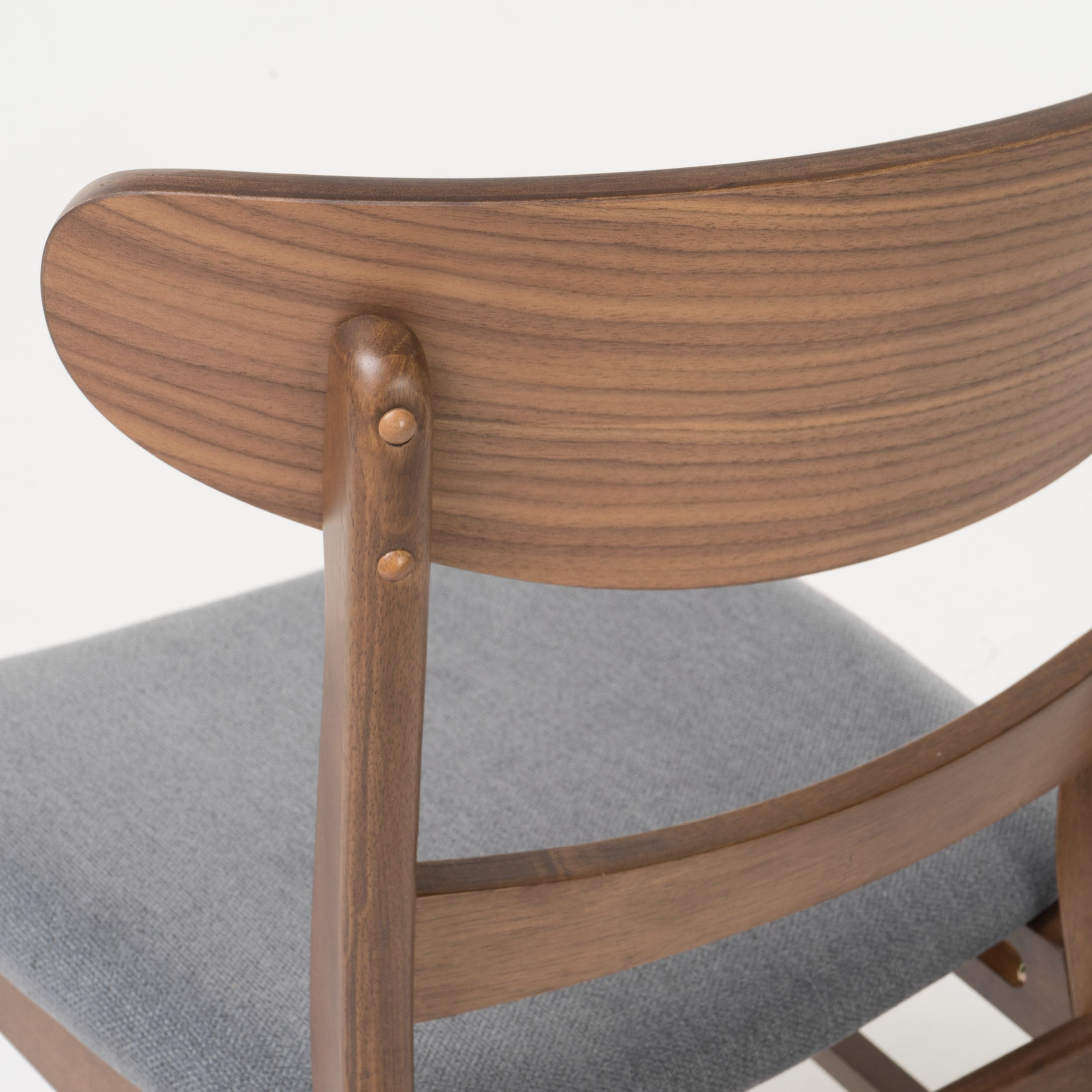 Sedia da pranzo Abrielle in legno di caucciù imbottita in stile moderno di metà secolo (set di 2) di Christopher Knight Home