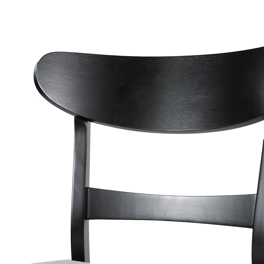 Sedia da pranzo Abrielle in legno di caucciù imbottita in stile moderno di metà secolo (set di 2) di Christopher Knight Home