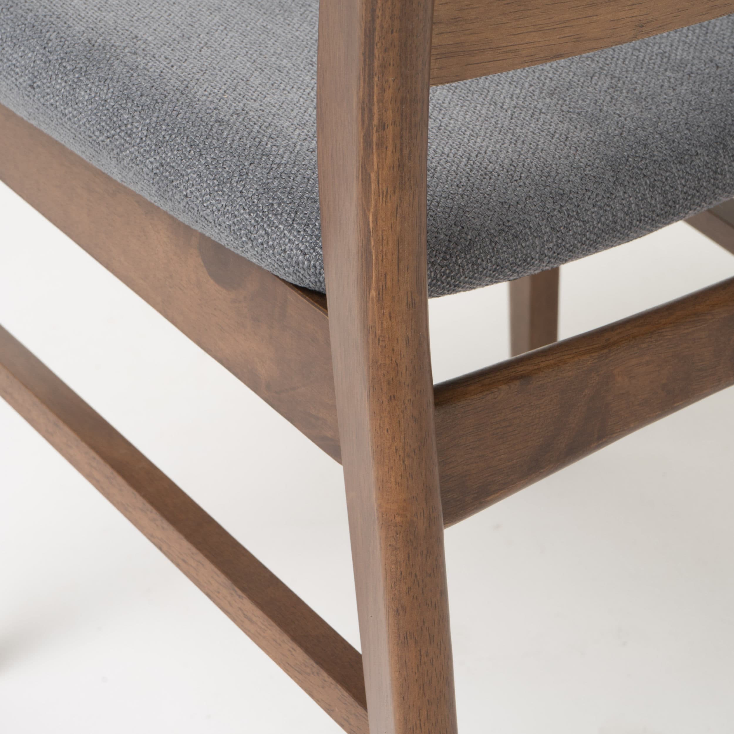 Sedia da pranzo Abrielle in legno di caucciù imbottita in stile moderno di metà secolo (set di 2) di Christopher Knight Home