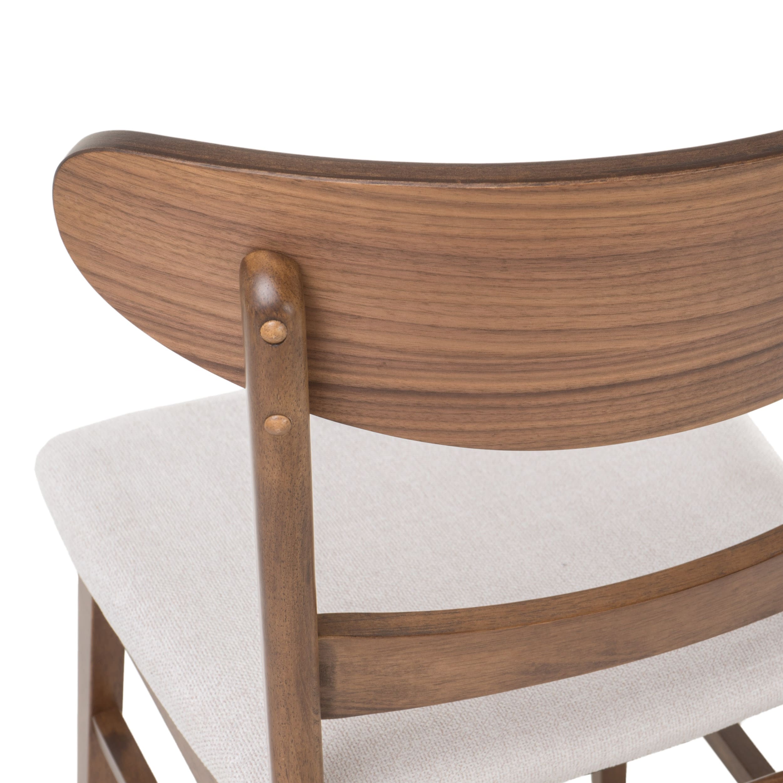 Sedia da pranzo Abrielle in legno di caucciù imbottita in stile moderno di metà secolo (set di 2) di Christopher Knight Home