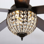 Ventilatore da soffitto industriale in legno nero a 5 pale con telecomando
