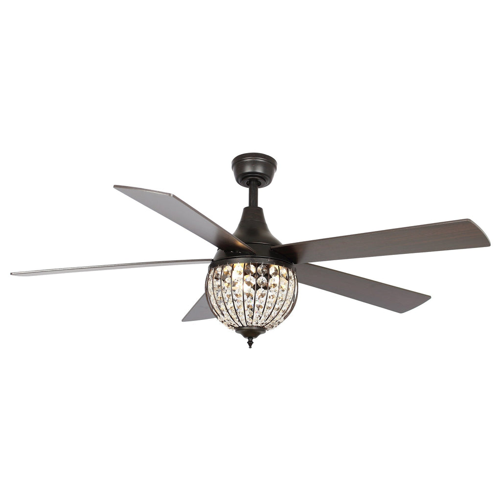 Ventilatore da soffitto industriale in legno nero a 5 pale con telecomando