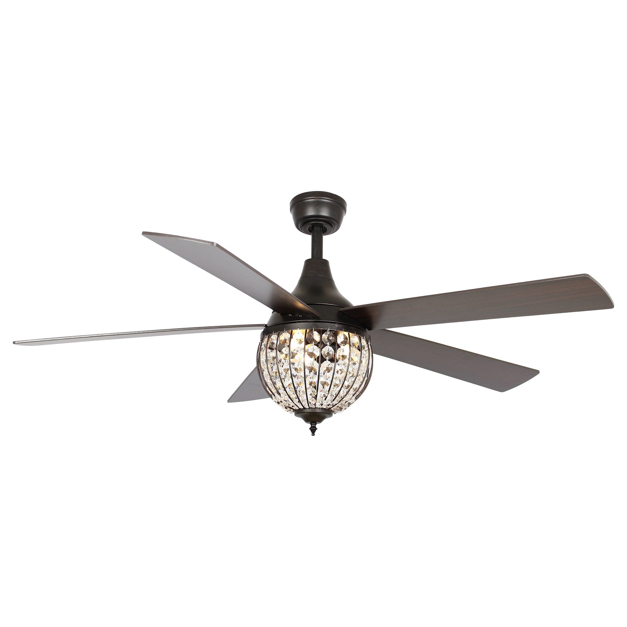Ventilatore da soffitto industriale in legno nero a 5 pale con telecomando