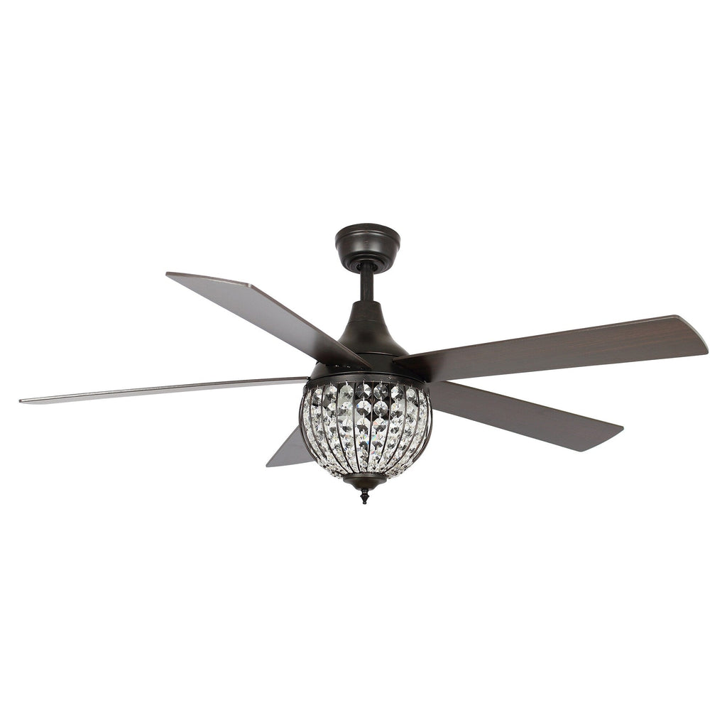 Ventilatore da soffitto industriale in legno nero a 5 pale con telecomando