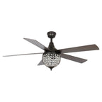 Ventilatore da soffitto industriale in legno nero a 5 pale con telecomando