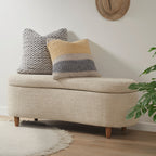 Panca contenitore curva in stile bouclé Bailey INK IVY