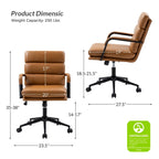 Sedia Joseph Modern Task in similpelle con blocco dell'inclinazione e inclinazione centrale di HULALA HOME