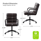 Sedia Joseph Modern Task in similpelle con blocco dell'inclinazione e inclinazione centrale di HULALA HOME