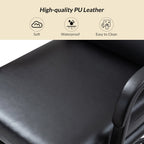Sedia Joseph Modern Task in similpelle con blocco dell'inclinazione e inclinazione centrale di HULALA HOME