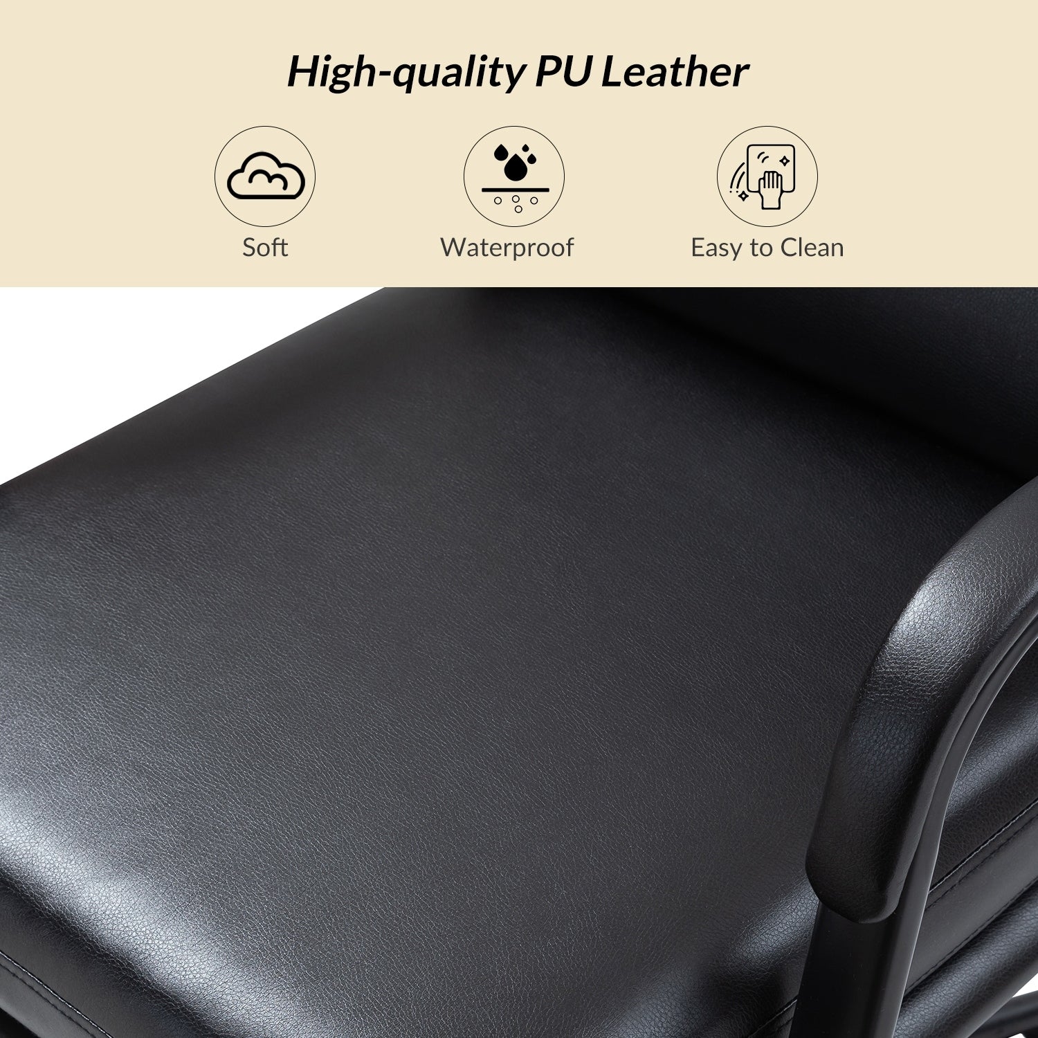 Sedia Joseph Modern Task in similpelle con blocco dell'inclinazione e inclinazione centrale di HULALA HOME