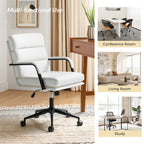 Sedia Joseph Modern Task in similpelle con blocco dell'inclinazione e inclinazione centrale di HULALA HOME