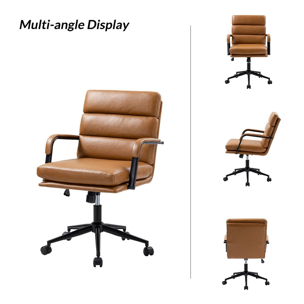 Sedia Joseph Modern Task in similpelle con blocco dell'inclinazione e inclinazione centrale di HULALA HOME