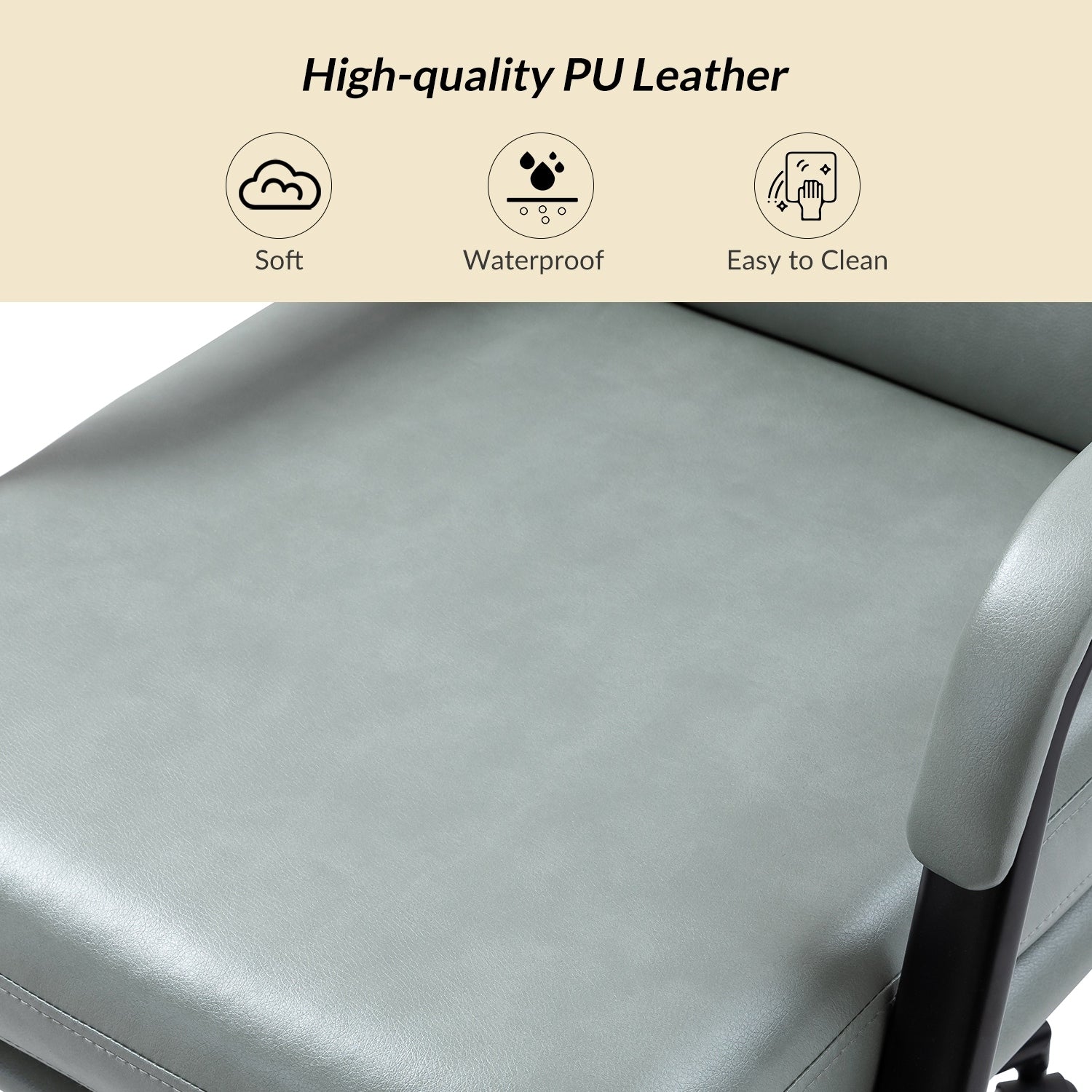 Sedia Joseph Modern Task in similpelle con blocco dell'inclinazione e inclinazione centrale di HULALA HOME