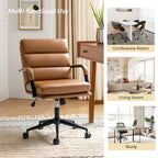 Sedia Joseph Modern Task in similpelle con blocco dell'inclinazione e inclinazione centrale di HULALA HOME