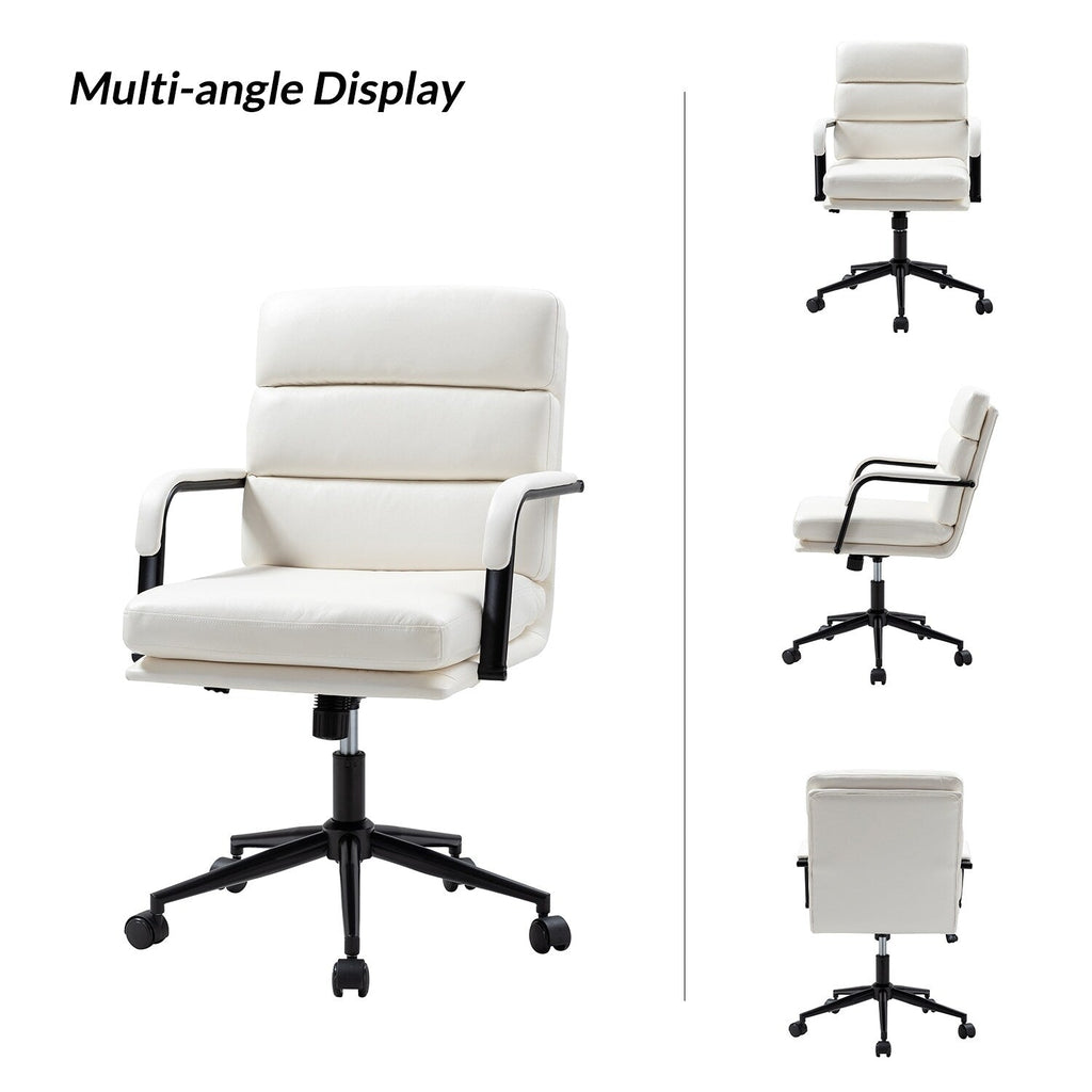 Sedia Joseph Modern Task in similpelle con blocco dell'inclinazione e inclinazione centrale di HULALA HOME