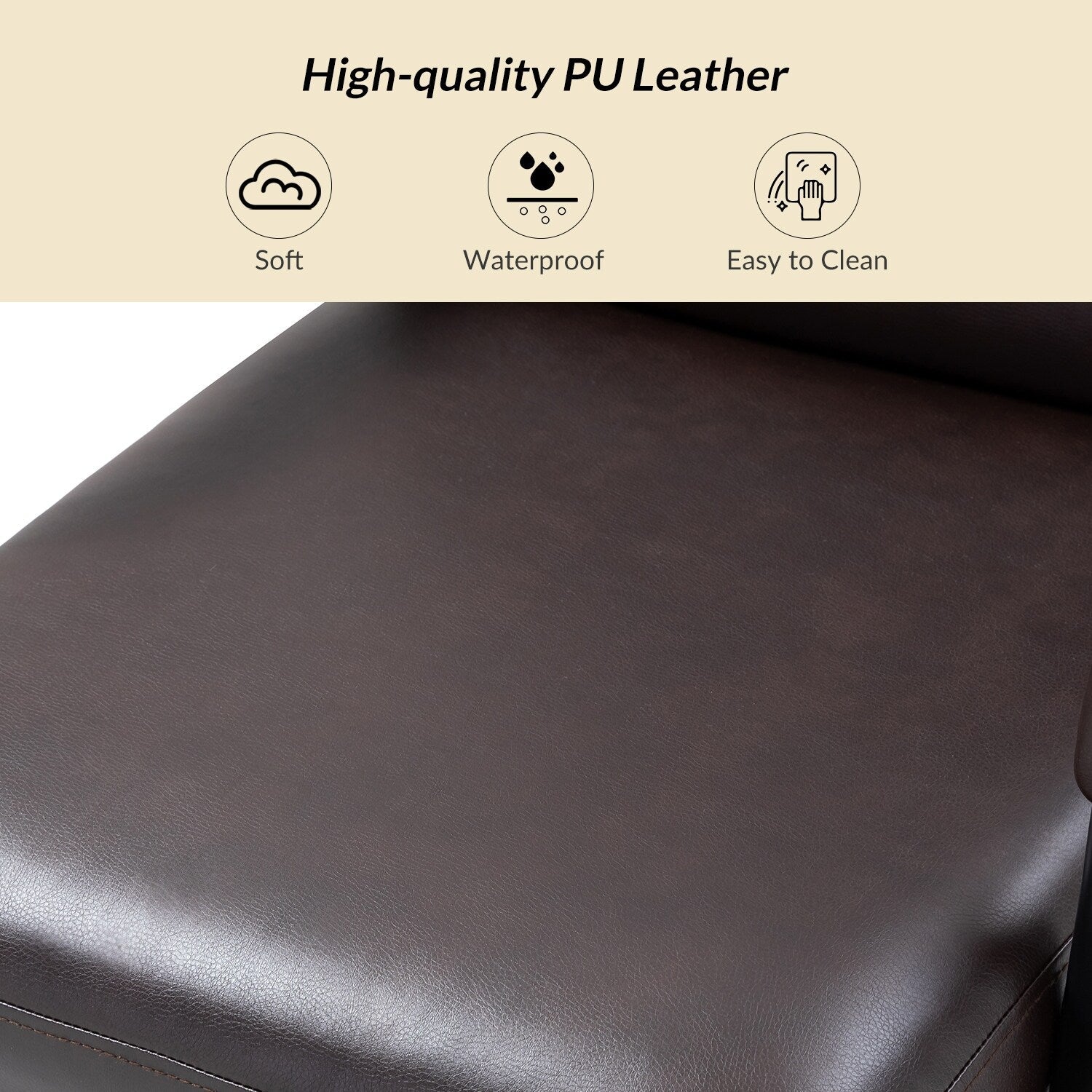 Sedia Joseph Modern Task in similpelle con blocco dell'inclinazione e inclinazione centrale di HULALA HOME