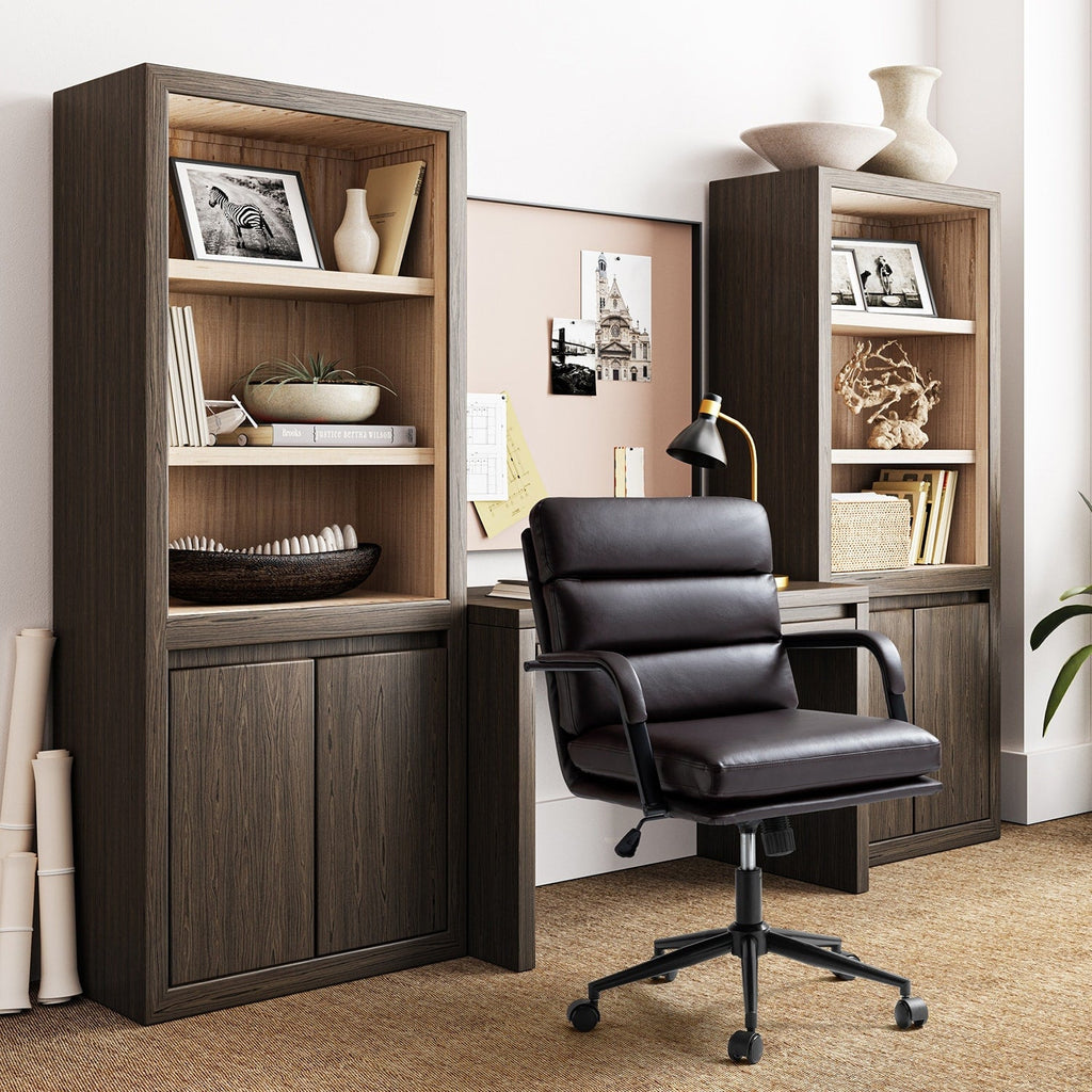 Sedia Joseph Modern Task in similpelle con blocco dell'inclinazione e inclinazione centrale di HULALA HOME